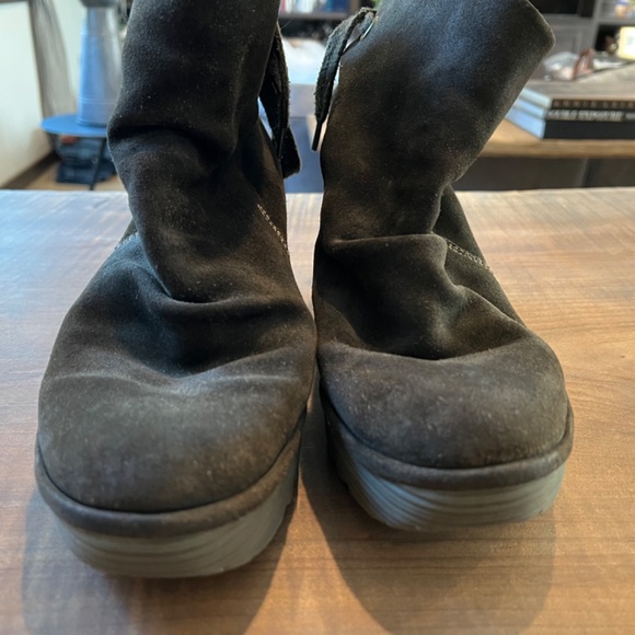 Fly London dark suede Heeled Boots - Picture 2 of 6